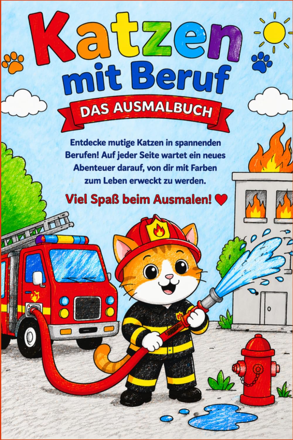 Malbuch Katzen im Beruf: zum kreativen Ausmalen