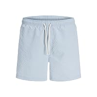 JACK & JONES Jpstmaui Ocean Seersucker Swim Shorts, Celestial Blu