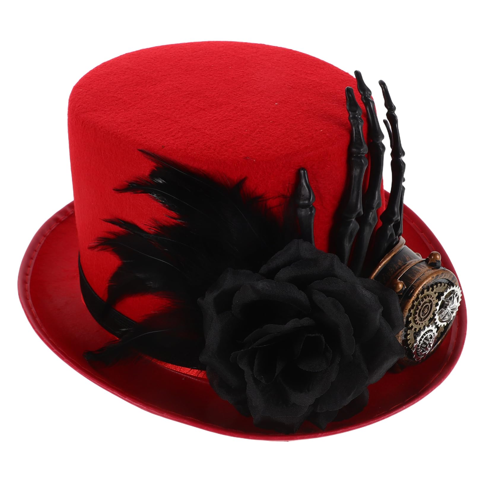 Healeved Sombrero de Copa de Halloween Diseño Steampunk con Calavera y Gafas para Fiesta de Cosplay para Hombres y Mujeres