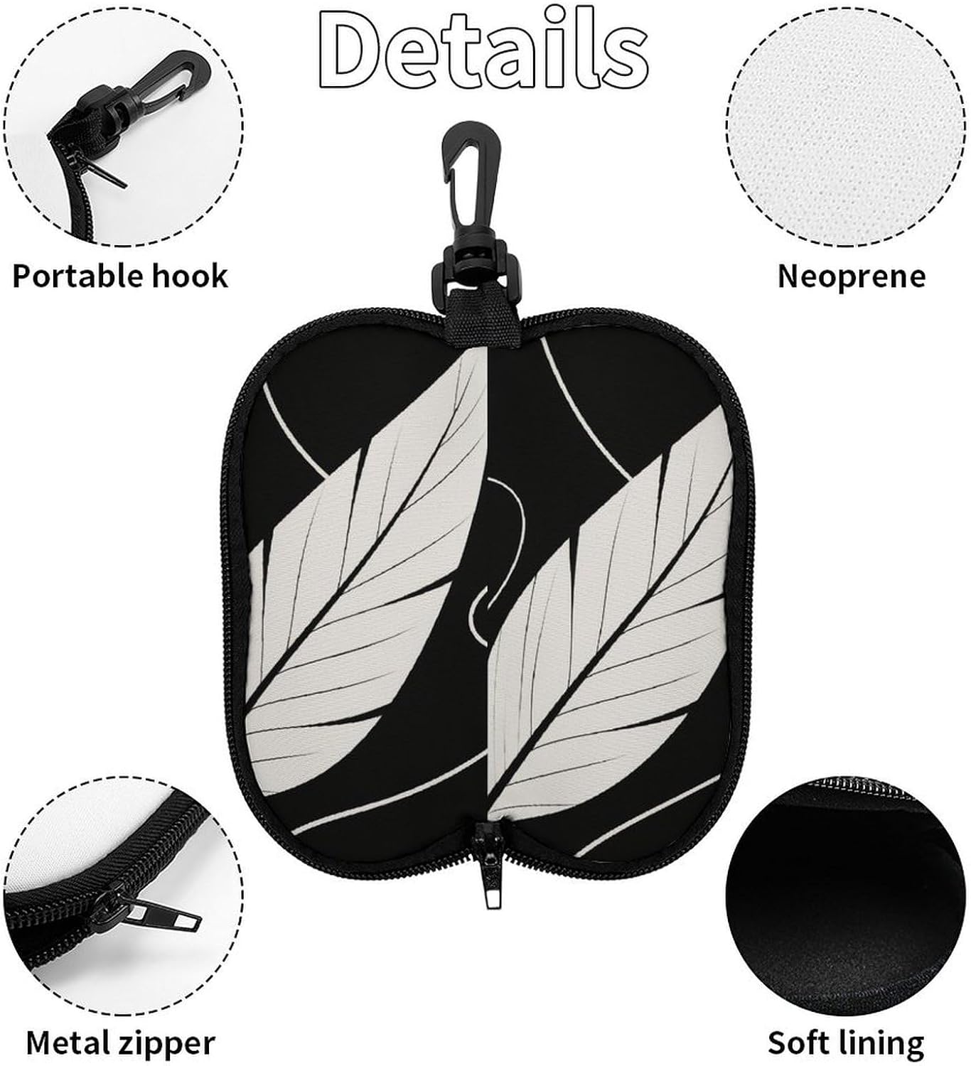 Aesthetic LeafPortable Neoprene Glasses Case image 3