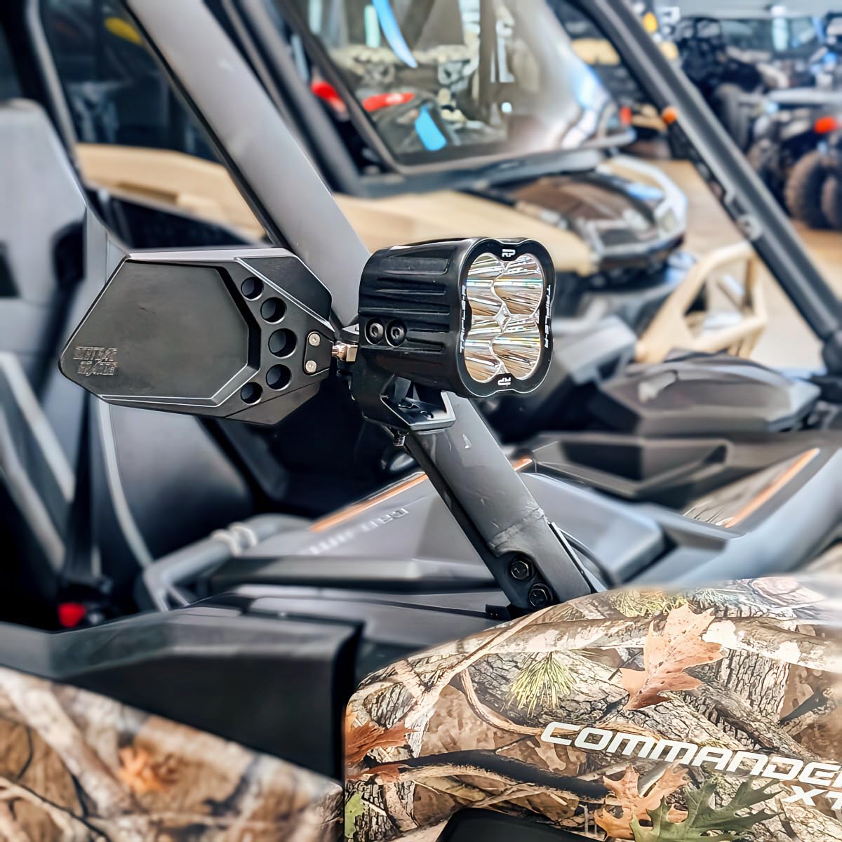 UTV Side Mirrors – Compatible with Pro-Fit/Profiled Roll Cages Polaris Ranger (Non-Cab), Can-Am Defender, Maverick Trail, CF Moto, Segway UT – 6061 Billet Aluminum, Rattle-Free Design