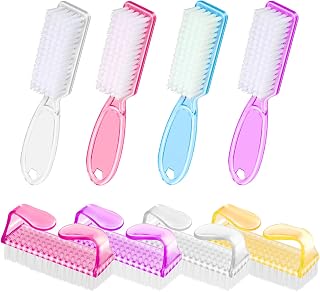 SQULIGT 8 Pack Nail Cleaning Brushes - Handle Grip Scrubbers for Fingernails, Toenails, Pedicure Manicure Tools for Men Women Kids