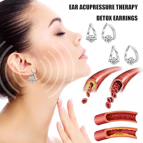 Miniatura 3 de Aretes linfáticos para mujer on Prime Aretes de acupresión Yoopulse para terapia linfática Germanio Rioyaya Aretes de drenaje linfático Aretes