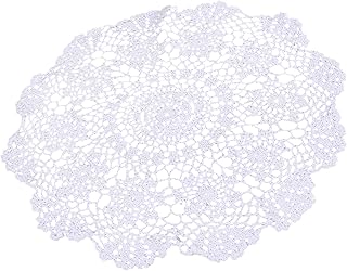 Rayocon Tappeti di Cotone Uncinetto Fotografia Puntelli in Cotone per la Decorazione Domestica Accessori per la Cucina tovagliette sottobicchiere Bianco 40cm