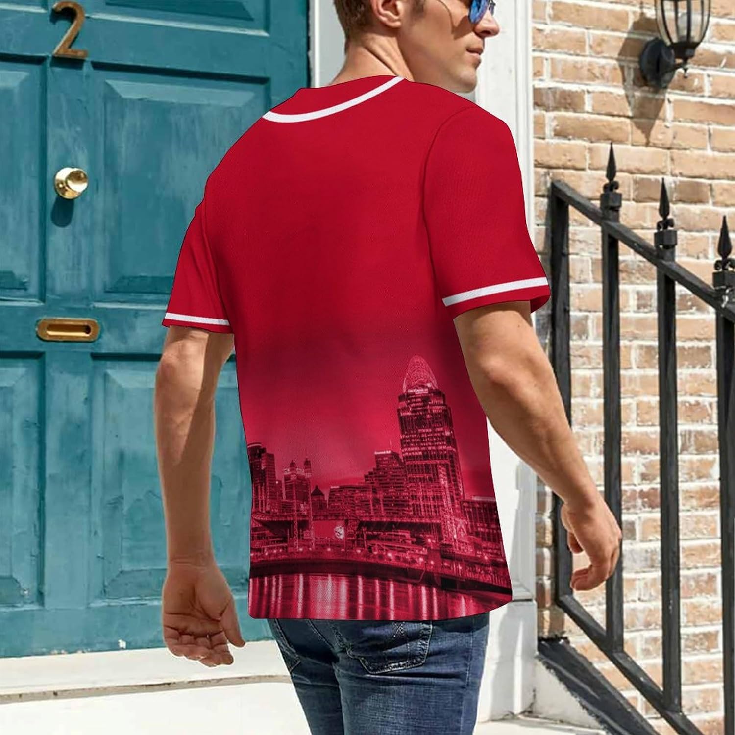 Baseball City Night Skyline Jersey Shirt Printing Apparel for Men Fans Gifts S-2XL