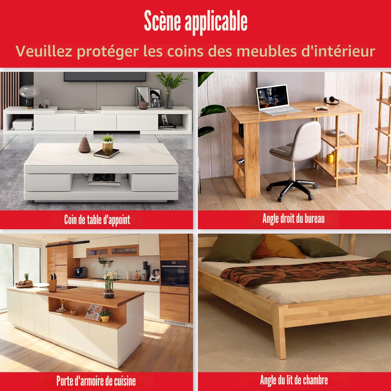20 Pièces Coin de Table Protection Bebe Transparent Protections Coin de Table pour Bébé, Protection pour Tables et Coins de Meubles pour Securite Enfant Domestique