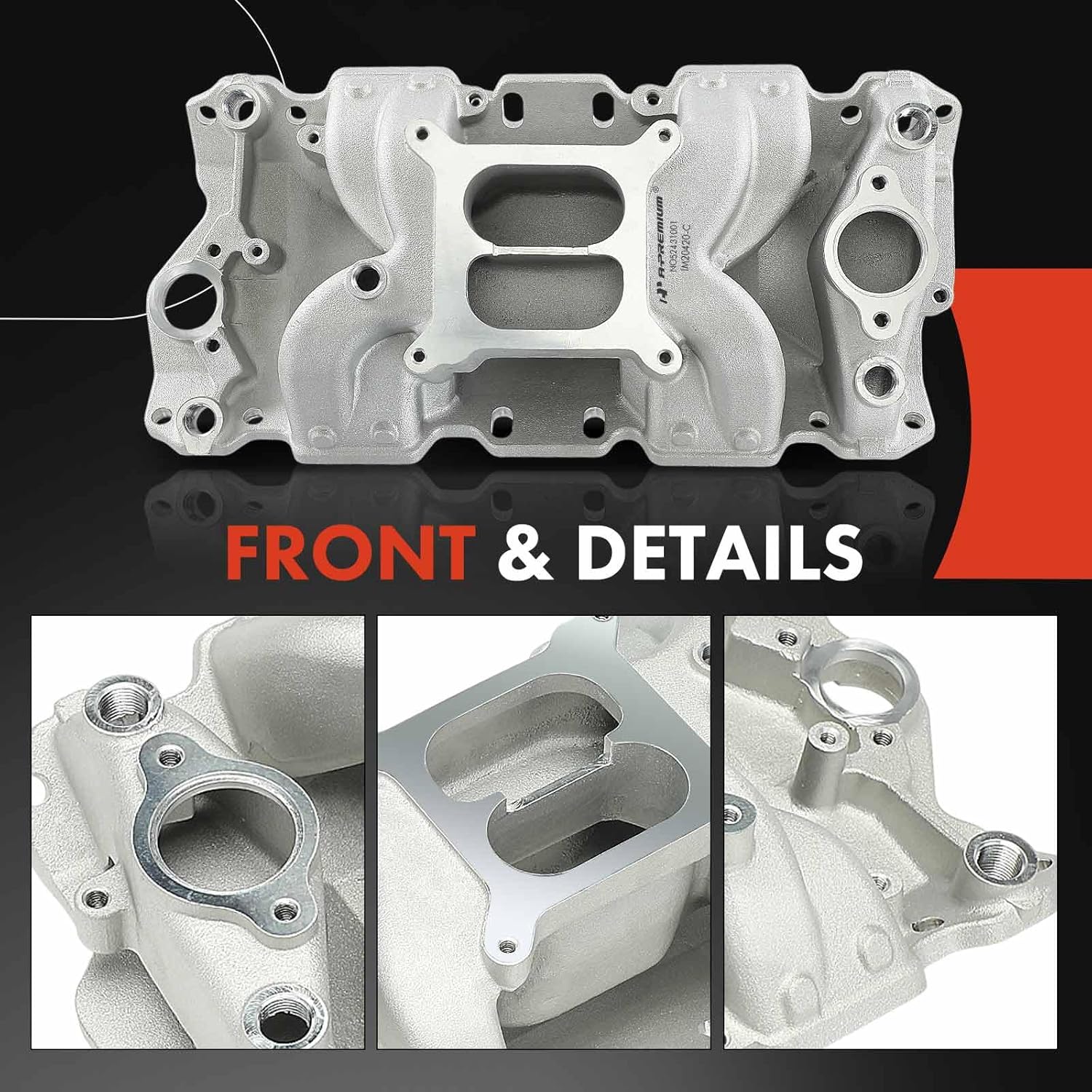 A-Premium Engine Intake Manifold Compatible with Buick, Avanti, Checker, Excalibur, Gordon-Keeble, Oldsmobile, Pontiac & Stutz Vehicles - Regal, Century, LeSabre, Skylark, Deluxe, Aerobus - 1956-1986