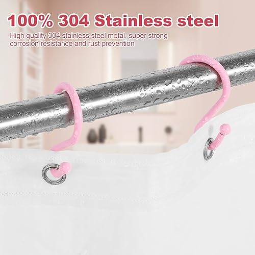 Miniatura 2 de Ganchos de cortina de ducha en forma de S de acero inoxidable 304, ganchos de ducha a prueba de óxido para utensilios de cocina, ropa. Duradero,