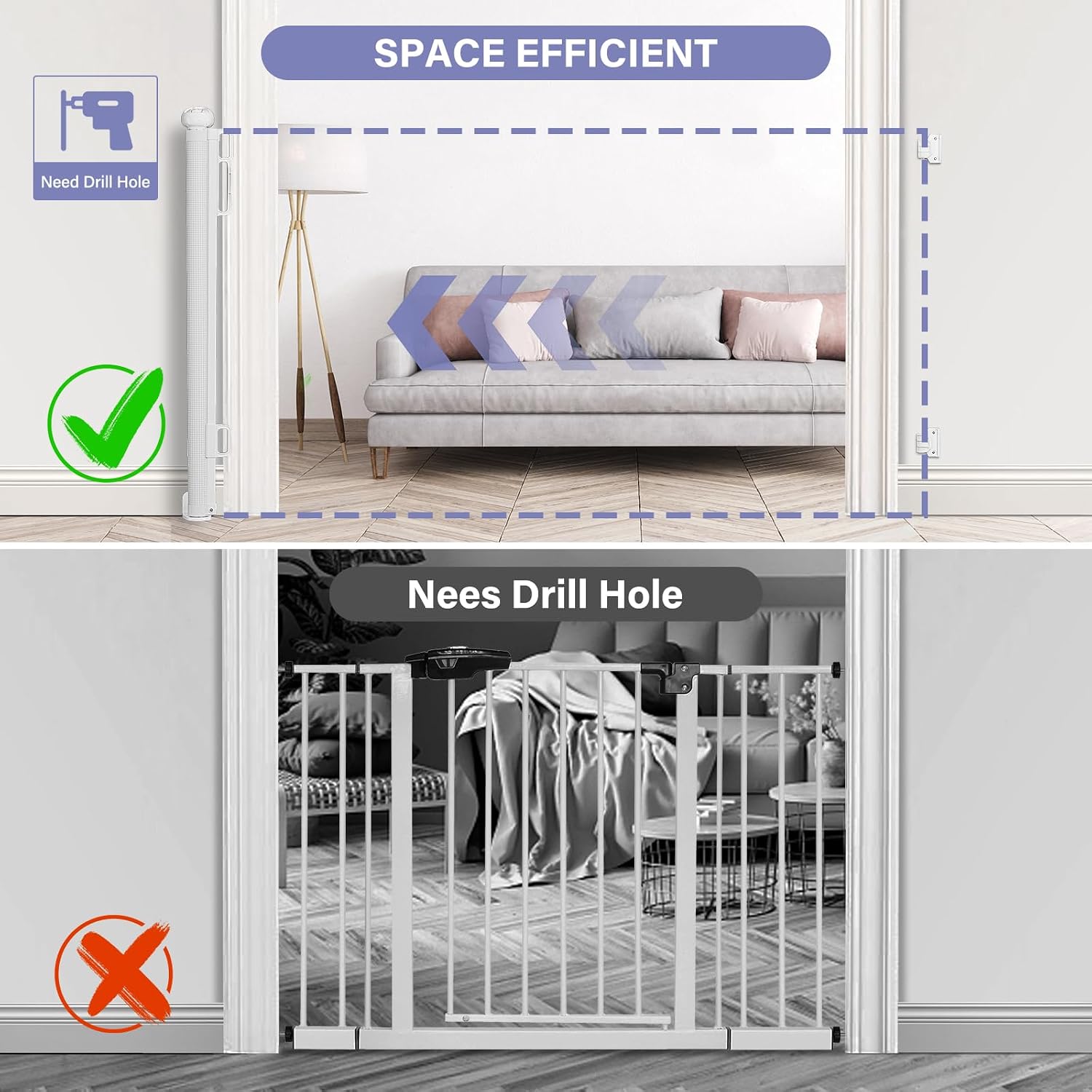  Retractable Baby Gates for Stairs & Doorways, Indoor & Outdoor Use thumbnail