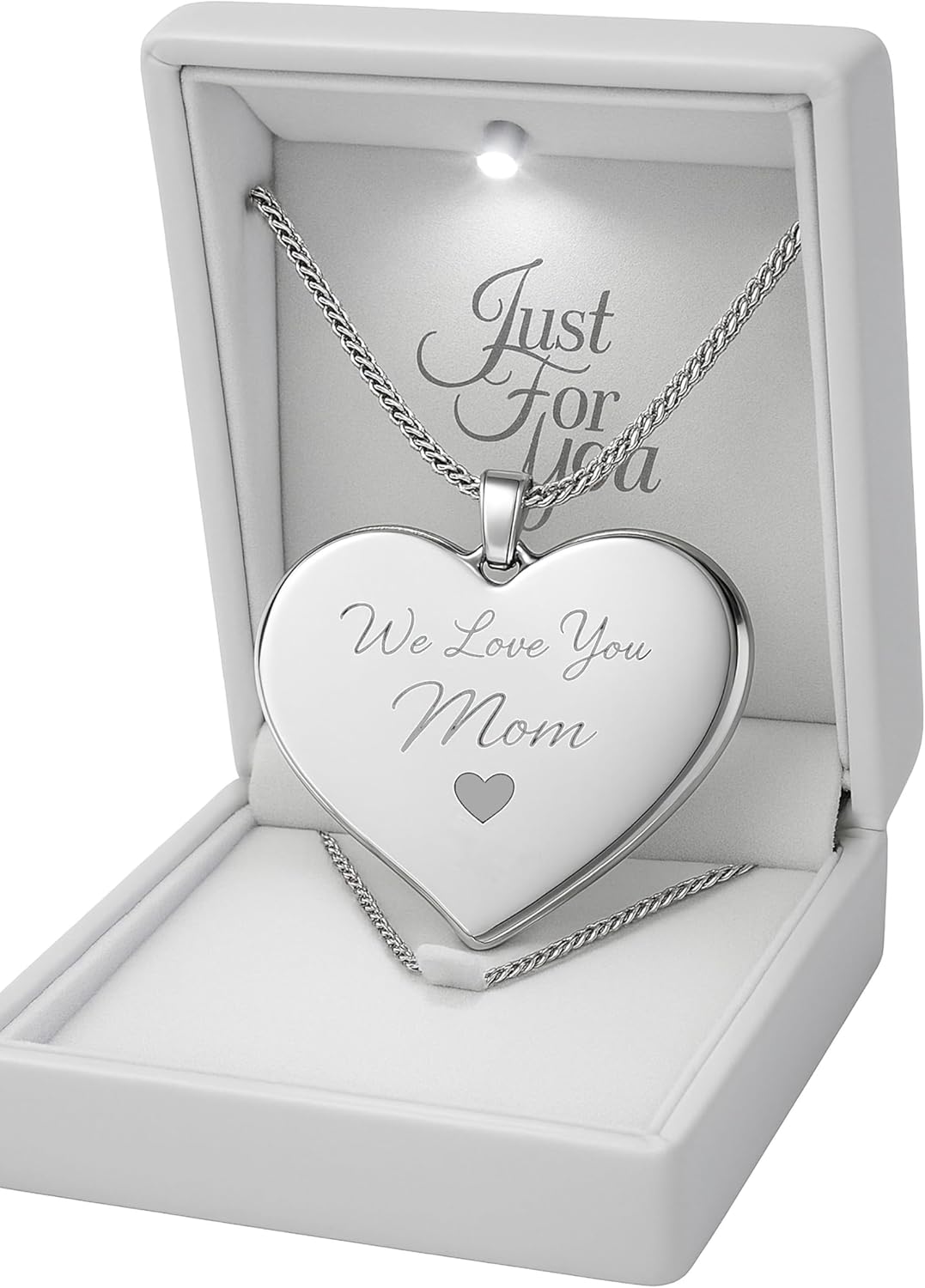 Personalized Silver Teardrop Heart Necklace – Custom Engraved Heart Pendant - Gift For Her | Free Engraving - Ships from USA