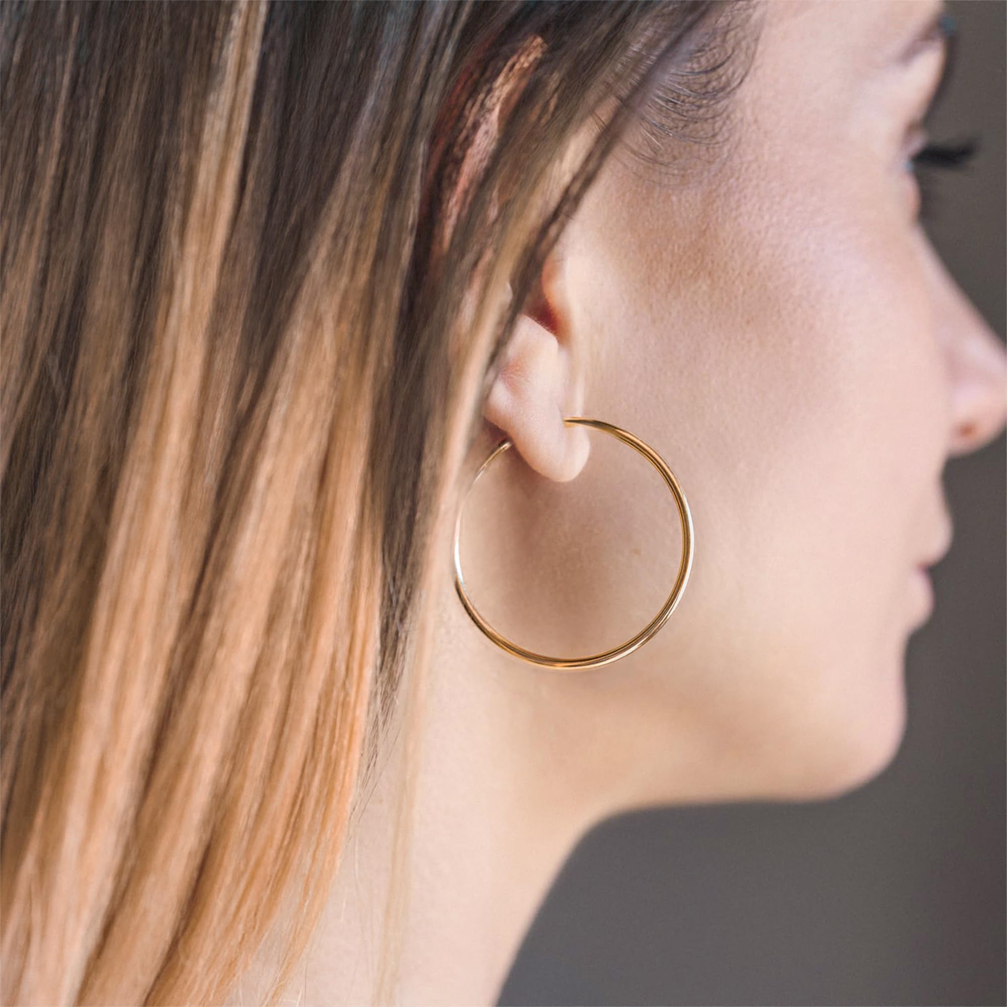 EDELIND Creolen Gold 333 585 Echtgold 30 mm - Ohrringe 2.5 mm breit, auch 750 Gelbgold - für Damen - mit edler Geschenkbox