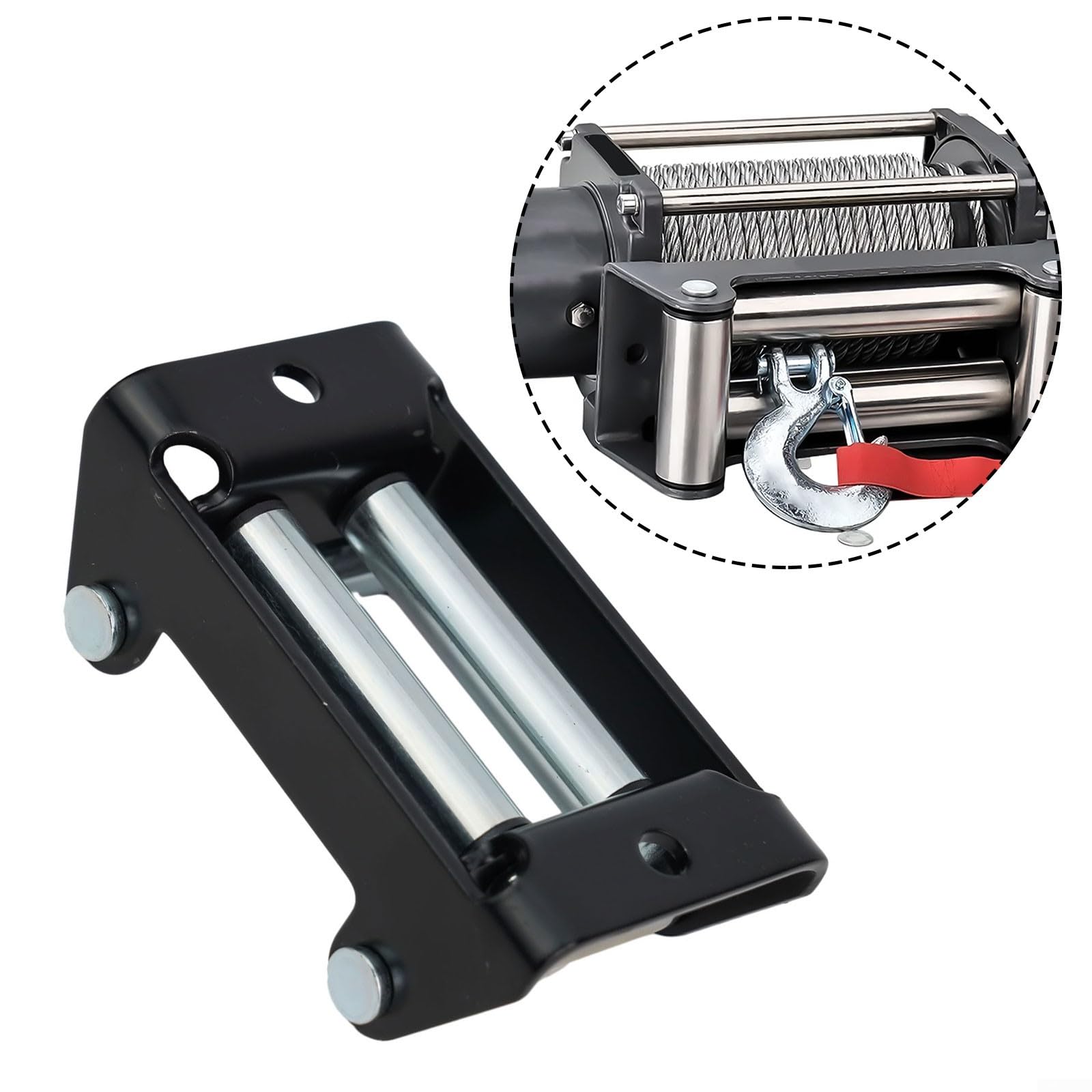 Zoegneer Guide-câble de treuil robuste ultra haute résistance à la traction pour câble en acier, guide de corde à 4 rouleaux (907,2 kg)