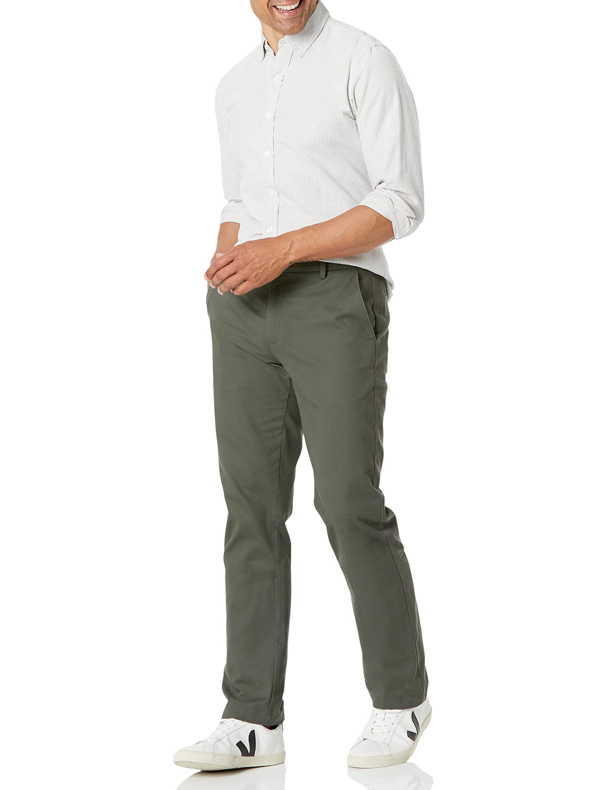 Amazon Essentials Men's Straight Fit Wrinkle-Resistant Flat-Front Casual Chino Trousers — view 4