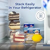 Vista 5 de Fit Meal Prep Paquete de 50 recipientes de plástico para tartas con tapas, tapa transparente de 5 pulgadas con bisagras, recipiente para pastel