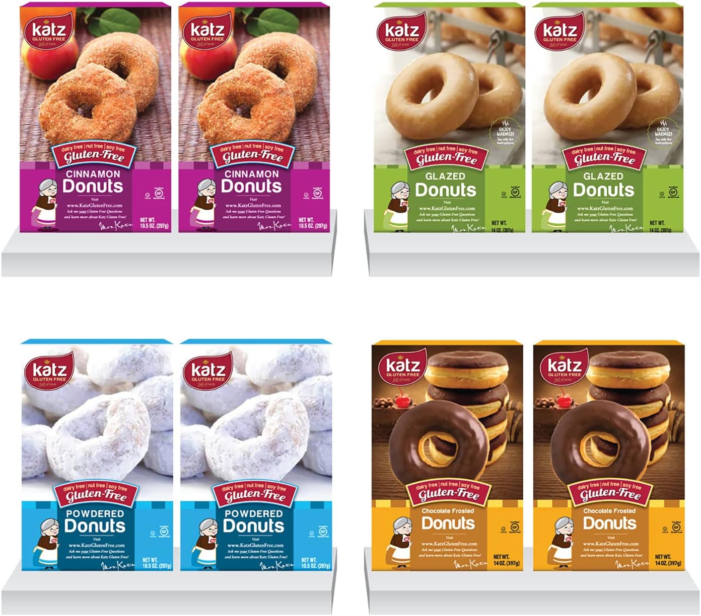 Katz Gluten Free Donuts Top 4 Flavors Variety Pack 2 each