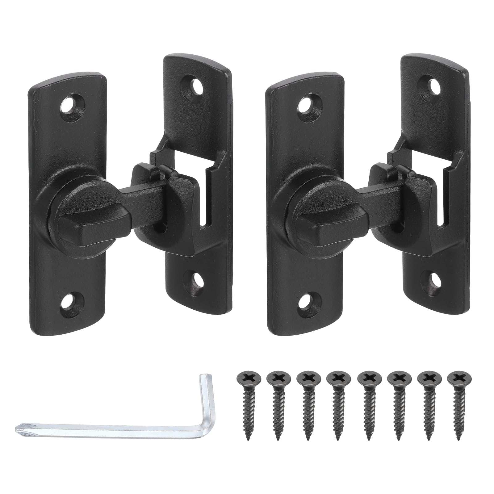 Loquet de porte de grange en alliage de zinc noir mat durable PATIKIL