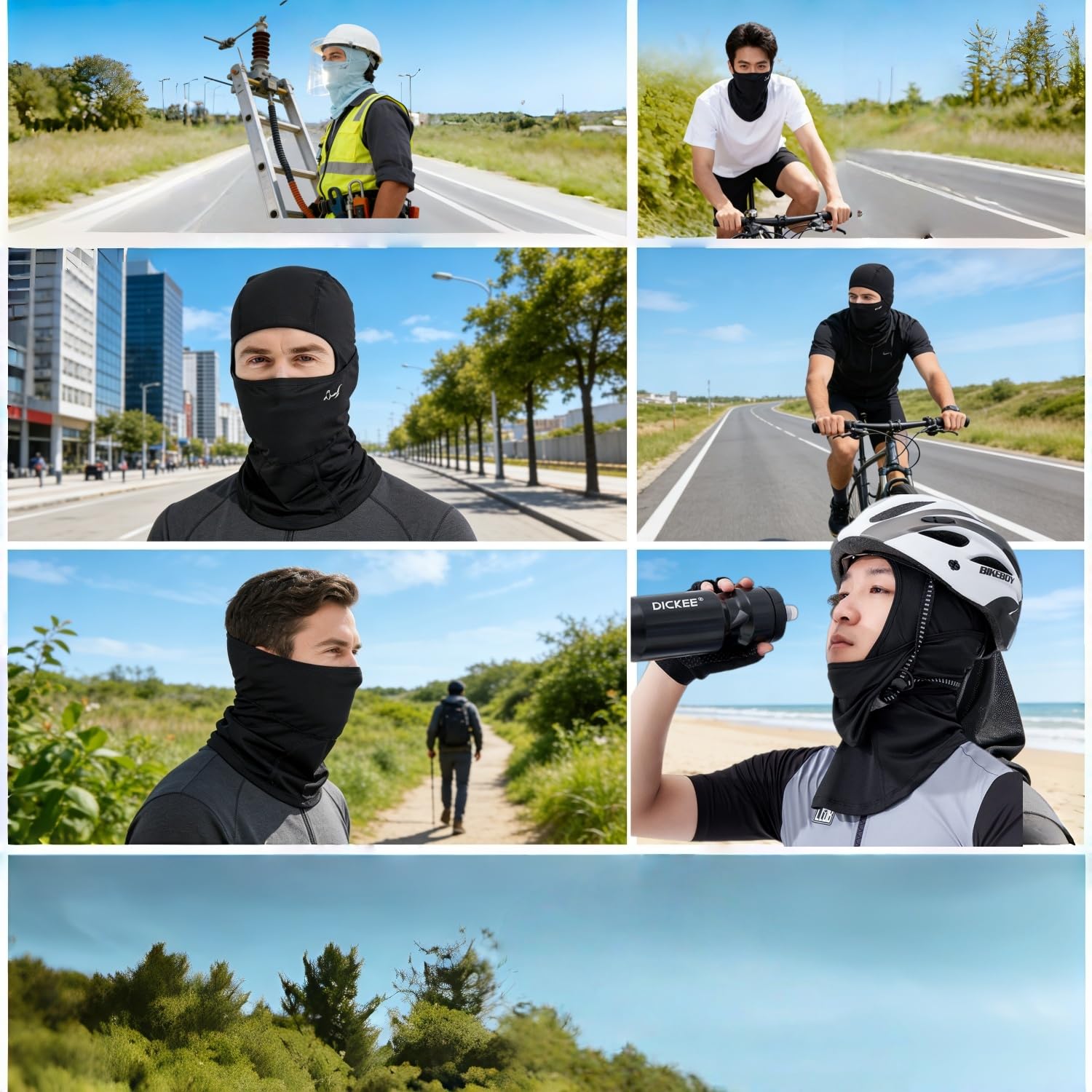 OTTERSHELL Cagoule rafraîchissante UPF50+, protection solaire complète pour homme et femme, masque de refroidissement d'été, protection UV pour moto et ski