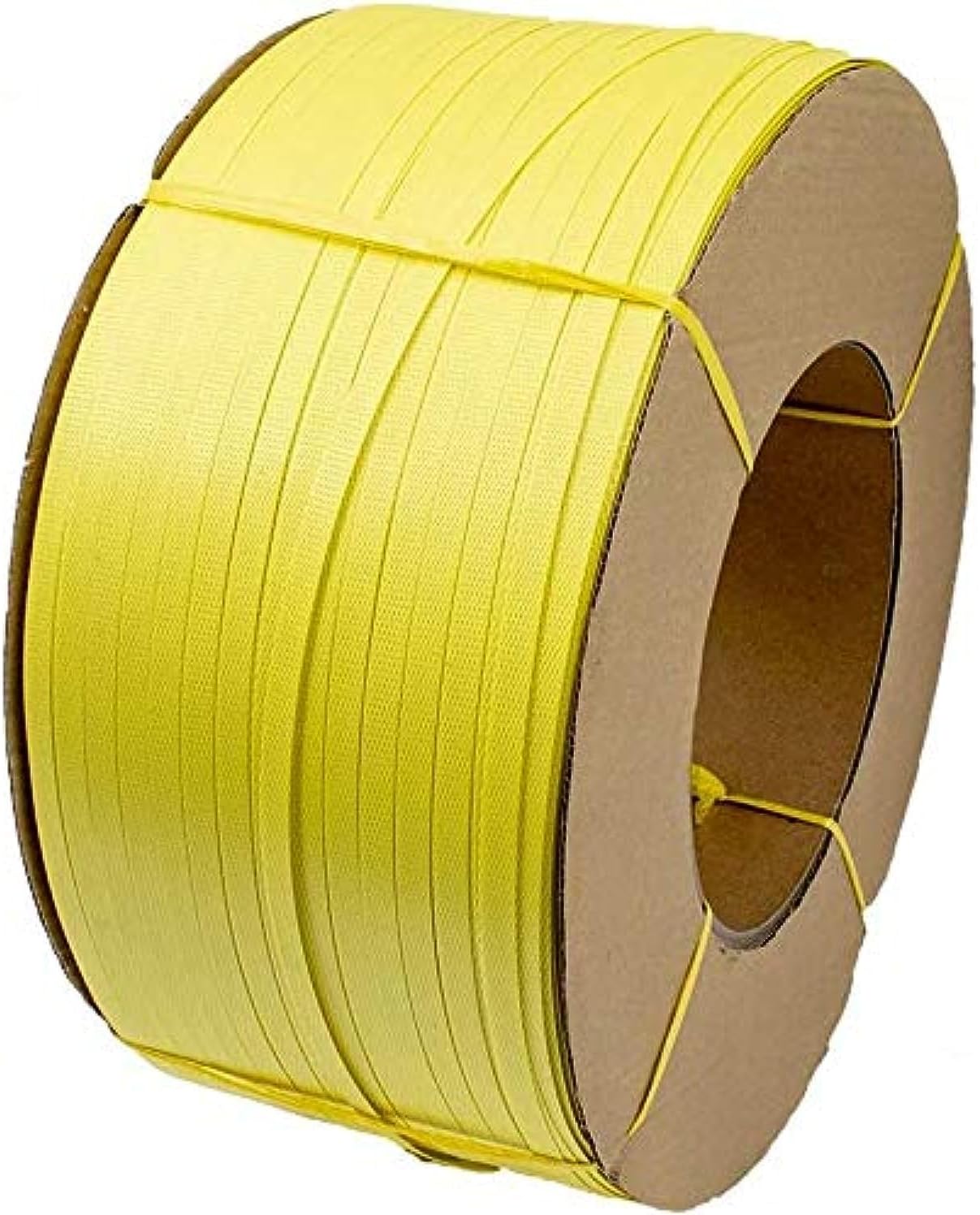 TECNOMETALES ONIS Poly Strap, Polypropylene Strapping, 3200' Length, 1/2" Width, 0.020" Thickness, 400 lbs. Break Strength (Yellow)