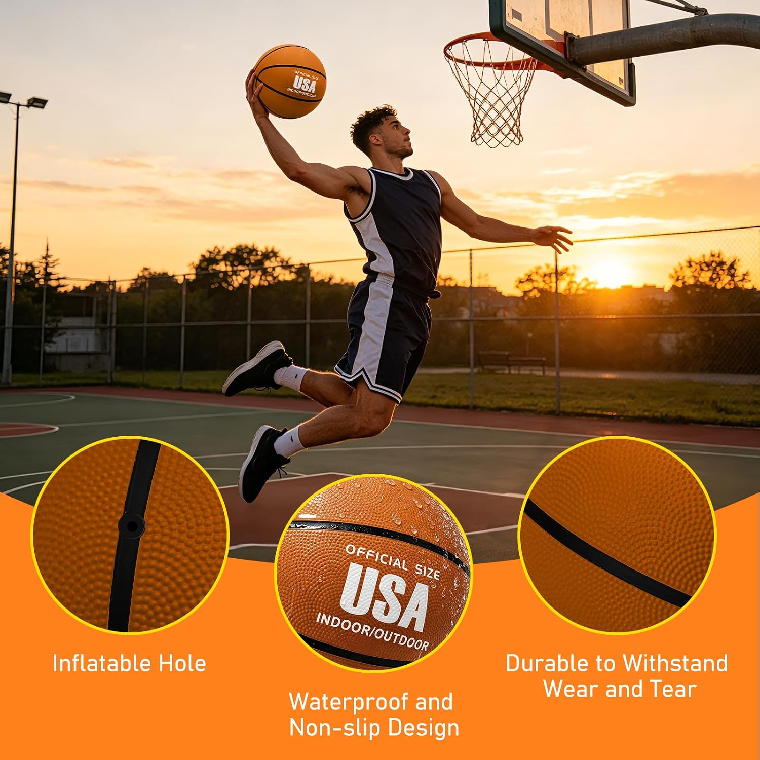 SIKEMAY 12 Pcs Rubber Basketballs Bulk with Pump, Adult Basketball Official Size 7/6/5 Inflatable Streetball Indoor Outdoor Game Professional Training Gift for Women Men