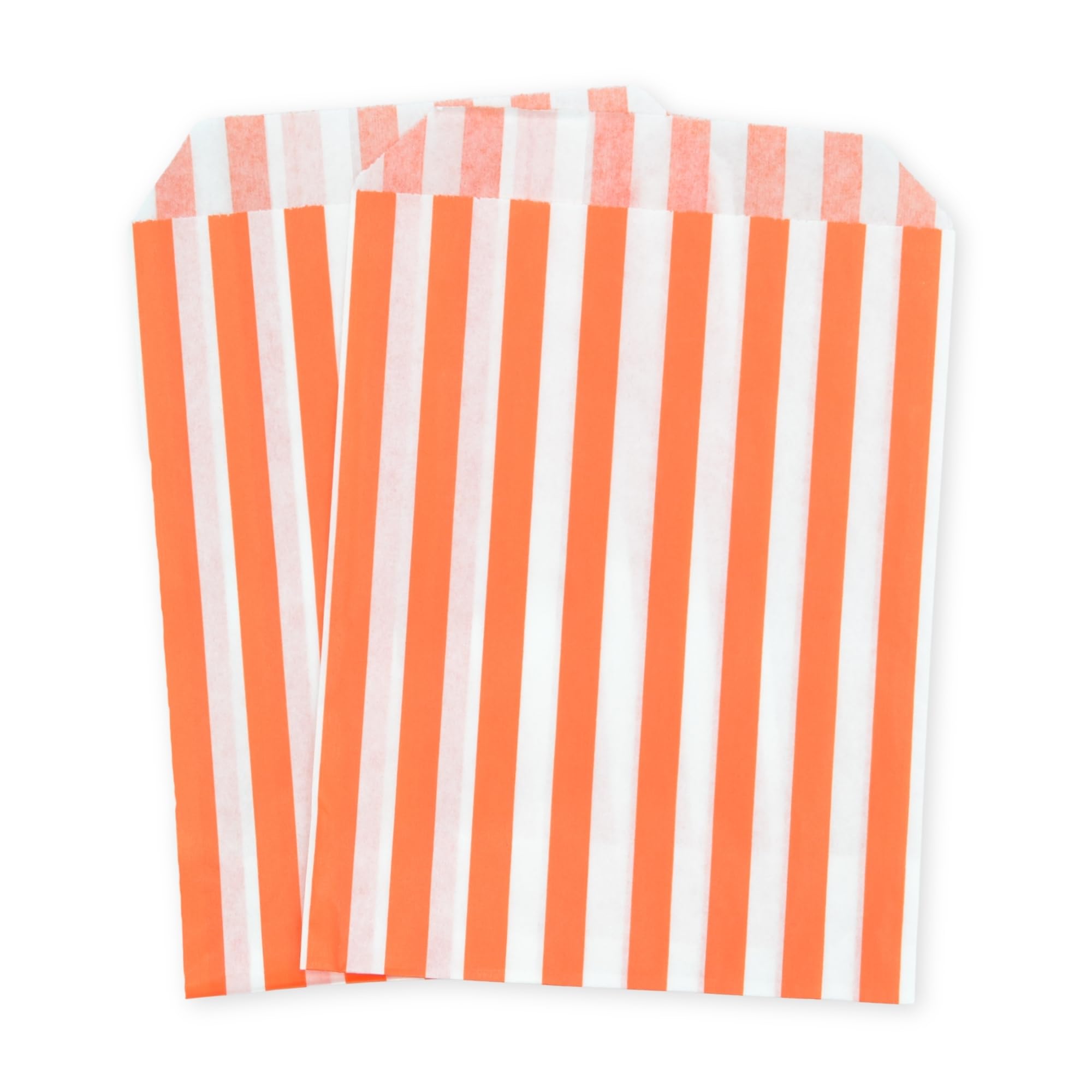 celloexpress 7" x 9" Orange Striped Paper Sweet Bags - Classic Confectionery Gift Shop Goodie Party Bags (Pack of 500) โ image 1