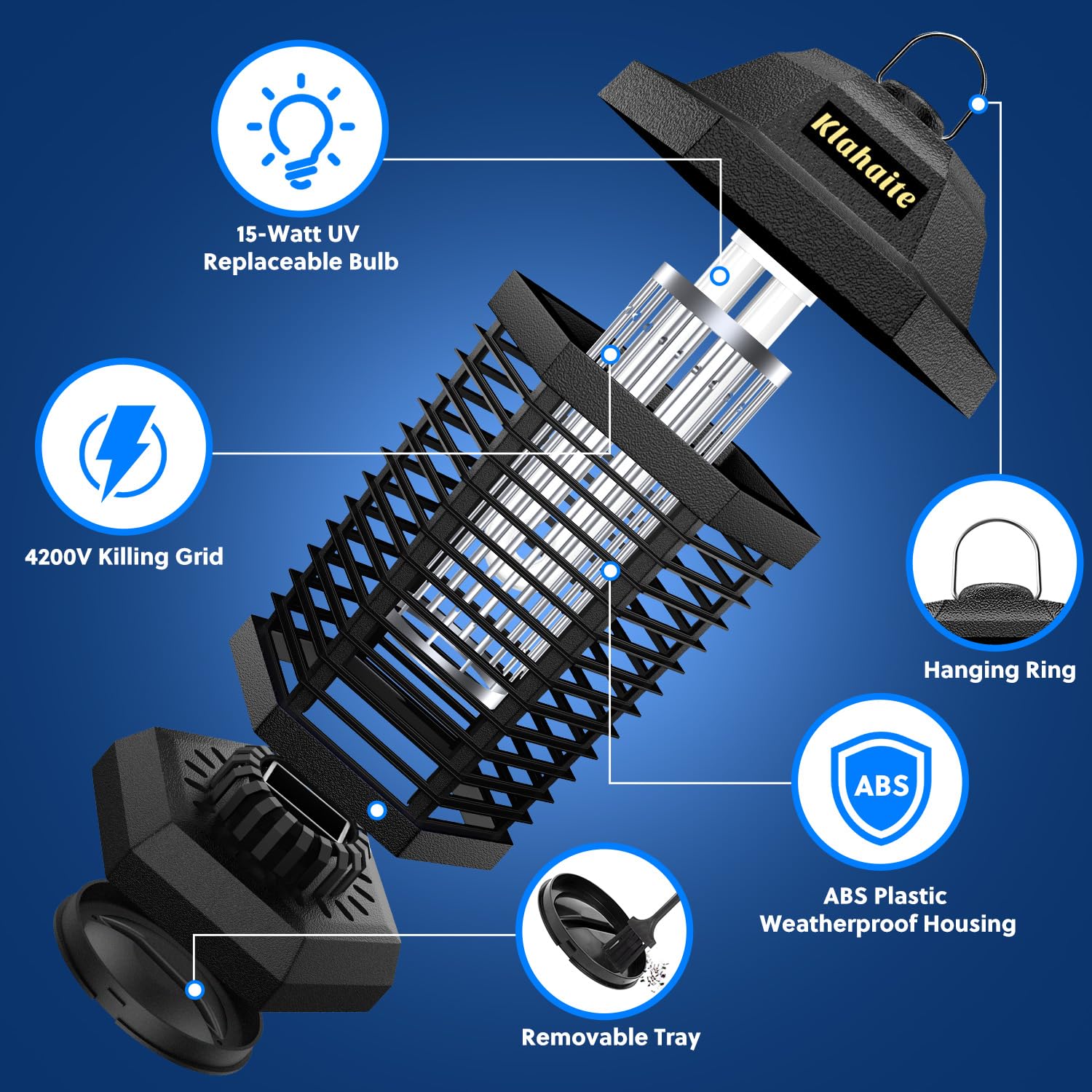 Klahaite Bug Zapper - Pest-Free Outdoor Space -3