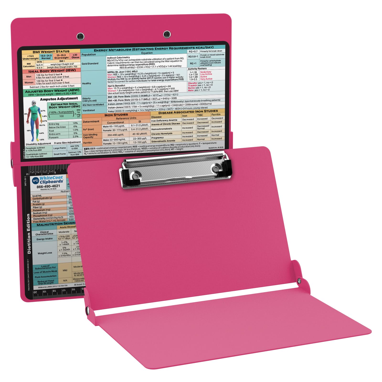 Whitecoat Clipboard® - Dietitian Edition (Pink, Bifold)