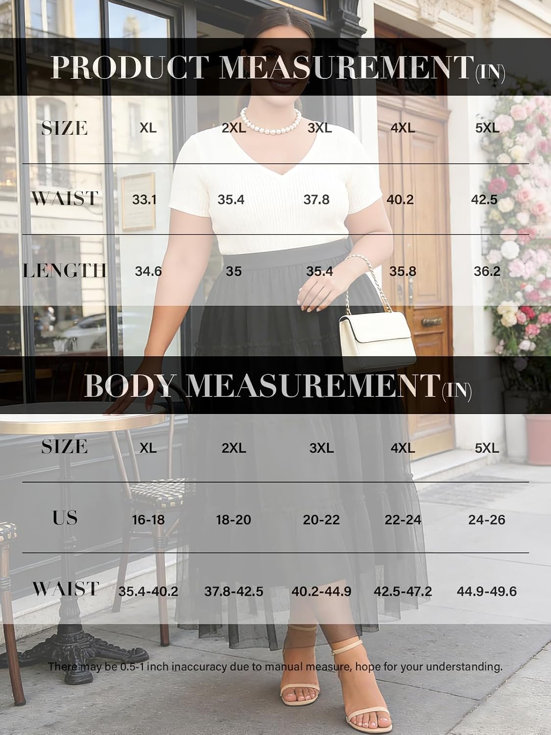 Moon Wood Plus Size Tulle Skirt for Women High Waisted A-Line Tiered Fairy Skirts Flowy Maxi Long Skirt for Daily Party