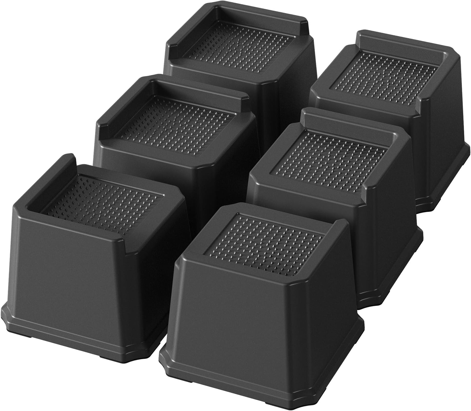 Bed Risers 3 Inch Heavy Duty 6 Pack Oversized Bed Furniture Elevators 1,500 lbs Lifts Up Riser for Sofa and Table