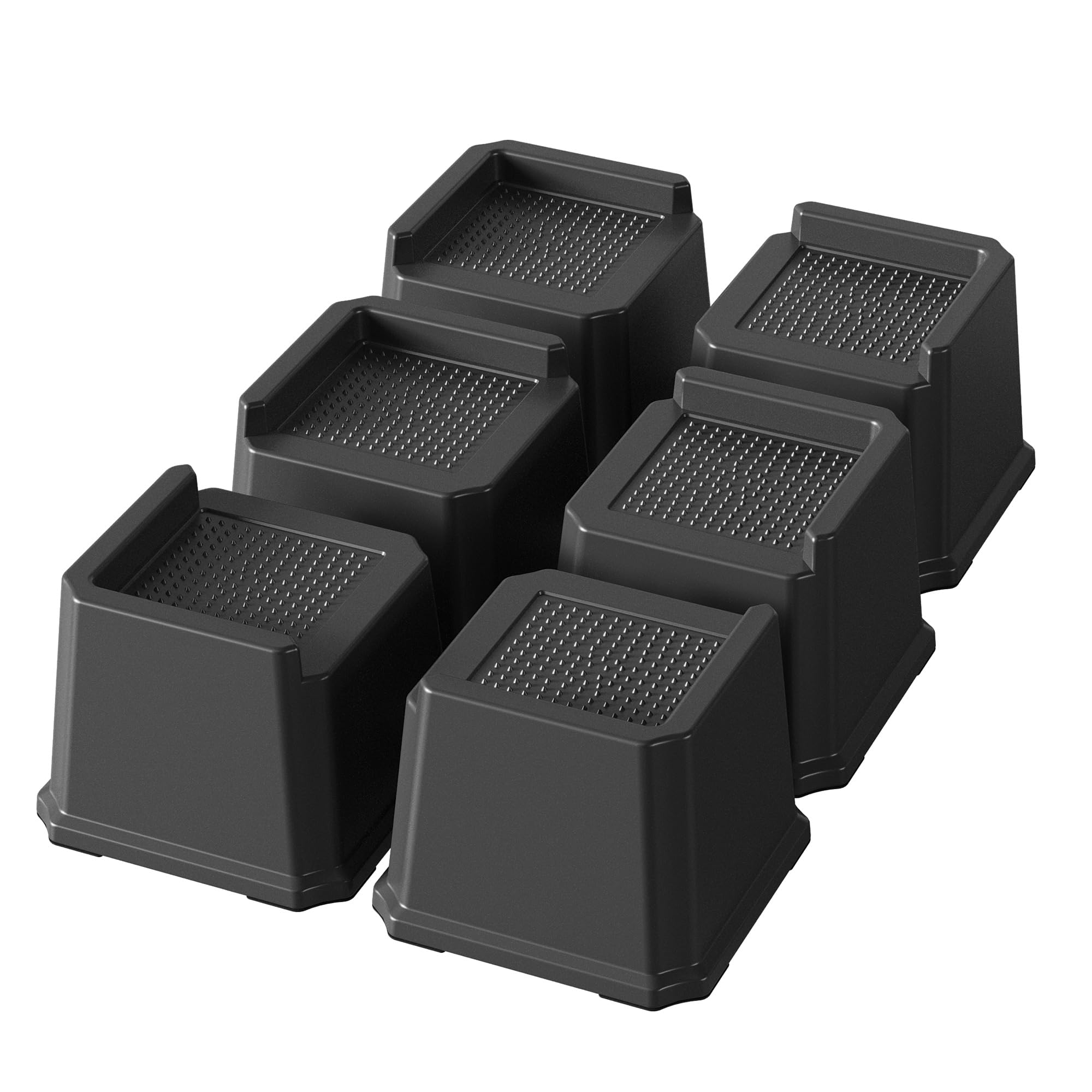 Napnapday Bed Risers 3 Inch Heavy Duty 6 Pack Bed Furniture Elevators 1,500 lbs Lifts Up Riser for Sofa and Table