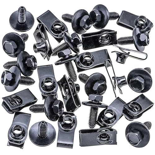 Miniatura 2 de Rexka 15 juegos de pernos de cuerpo M8-0.049 x 0.984 in y tuercas en U extruidas para GM Ford Chrysler  Multiusos  Panel de protección de capó del