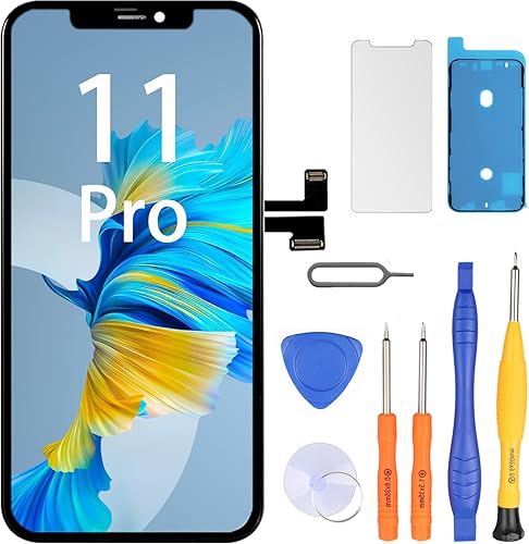 LL TRADER Reemplazo de pantalla para iPhone 11 Pro 5.8 pulgadas LCD Retina FHD pantalla táctil COF digitalizador con kits de herramientas de