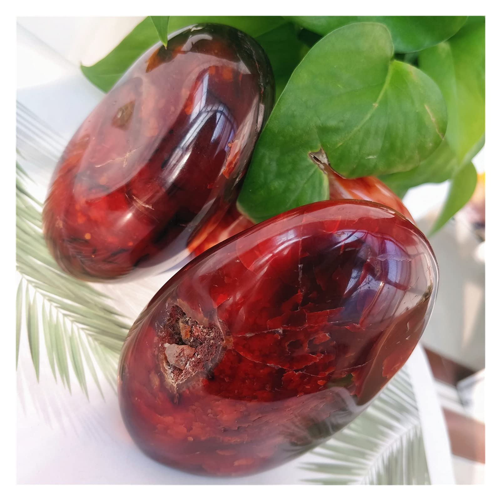 Cristallo Naturale Grezzo Onice Naturale Agata Rossa Pietre di Cristallo Grezzo Lucido Artigianato Decorazione della Stanza Pietra di Palma Decorazione della Stanza (Size : 200-300g)
