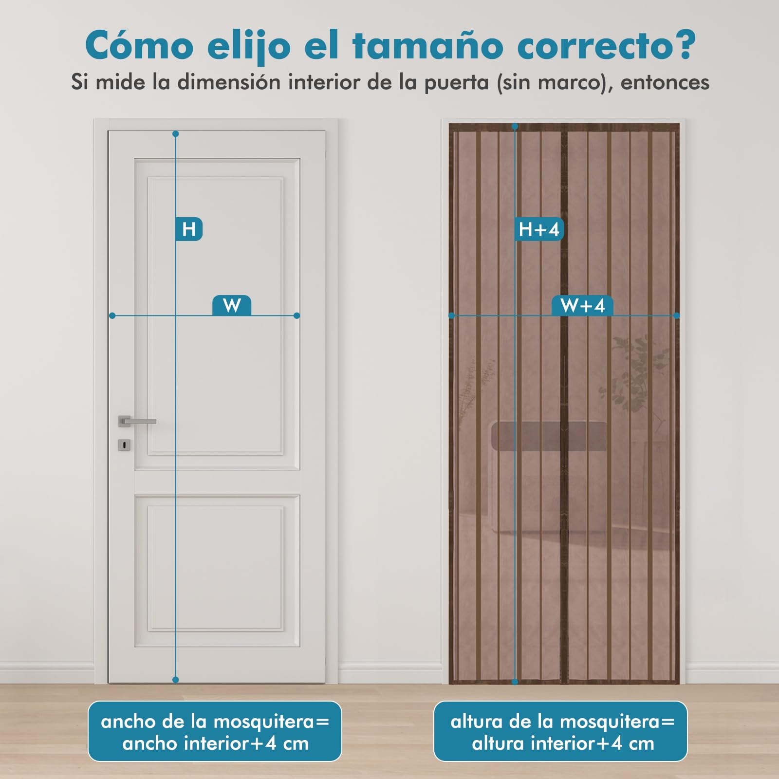 Sekey Cortina Magnética de Puerta a Prueba de Mosquito para Madera, Hierro, Metálicas, Balcón, RV - Cierre Magnético Automático, 90x210 cm, Marrón — view 5