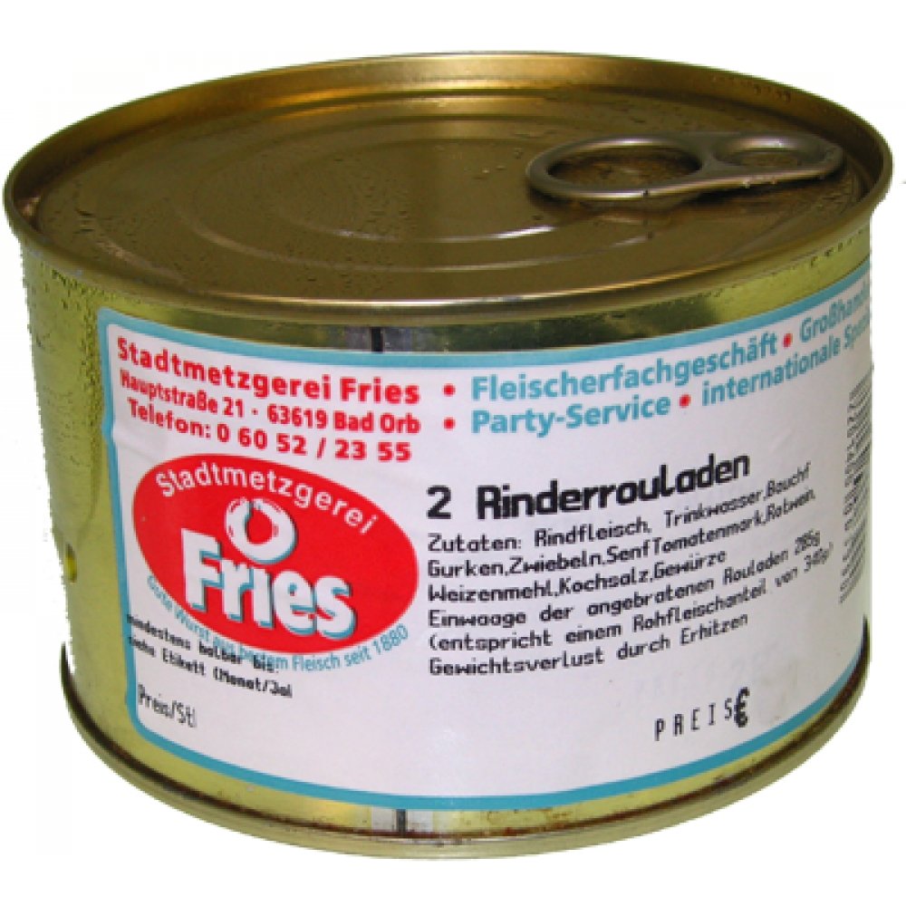 MeinMetzger 2 Rinderrouladen 10 Konserven a 430 g