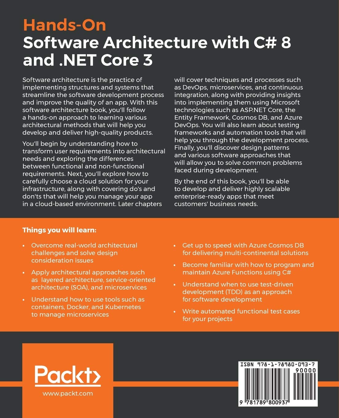 Hands-On Software Architecture with C# 8 and .NET Core 3: Architecting software solutions using microservices, DevOps, and design patterns for Azure Cloud