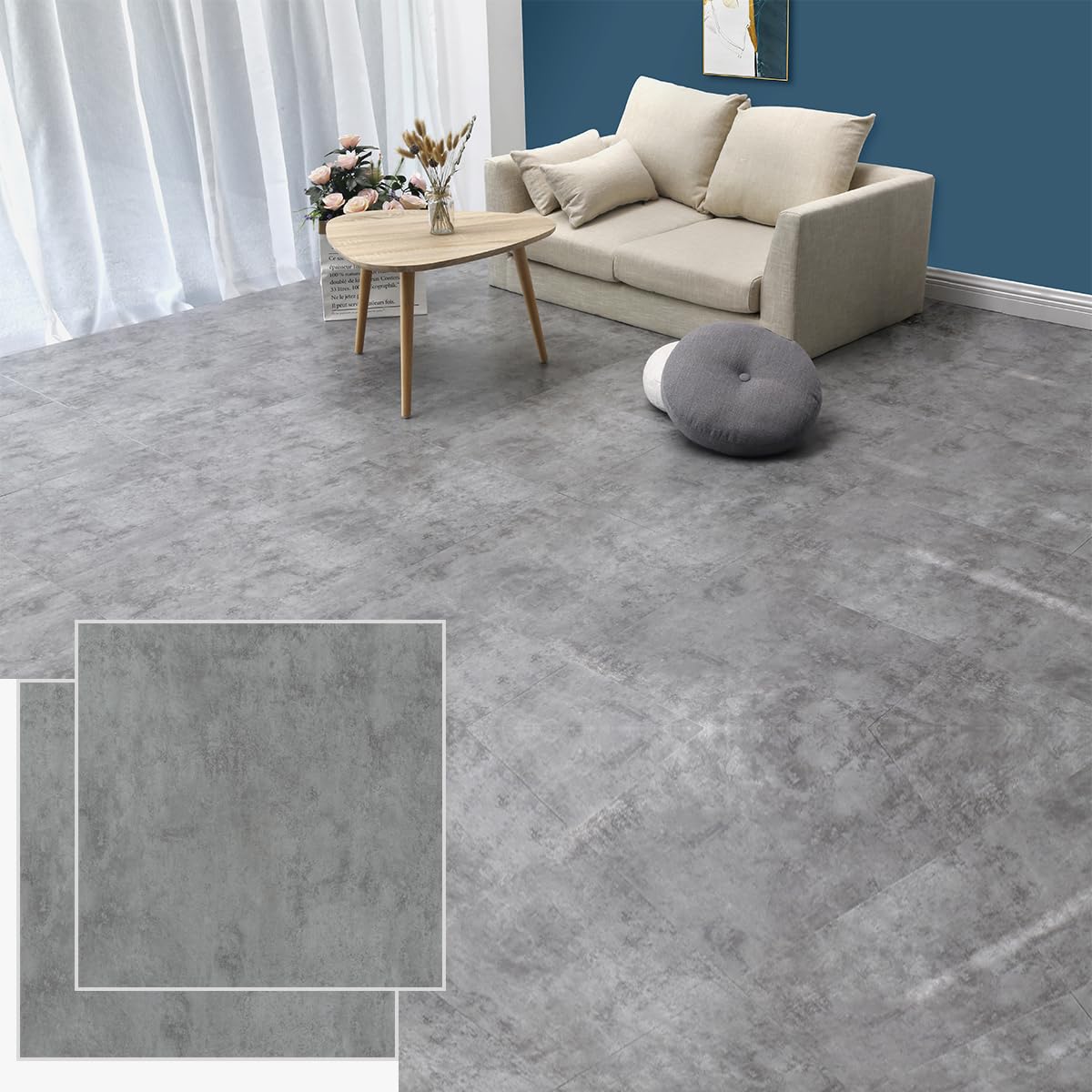 フロアタイル 大理石 フローリングタイル 【48枚入約6畳分】 貼るだけ