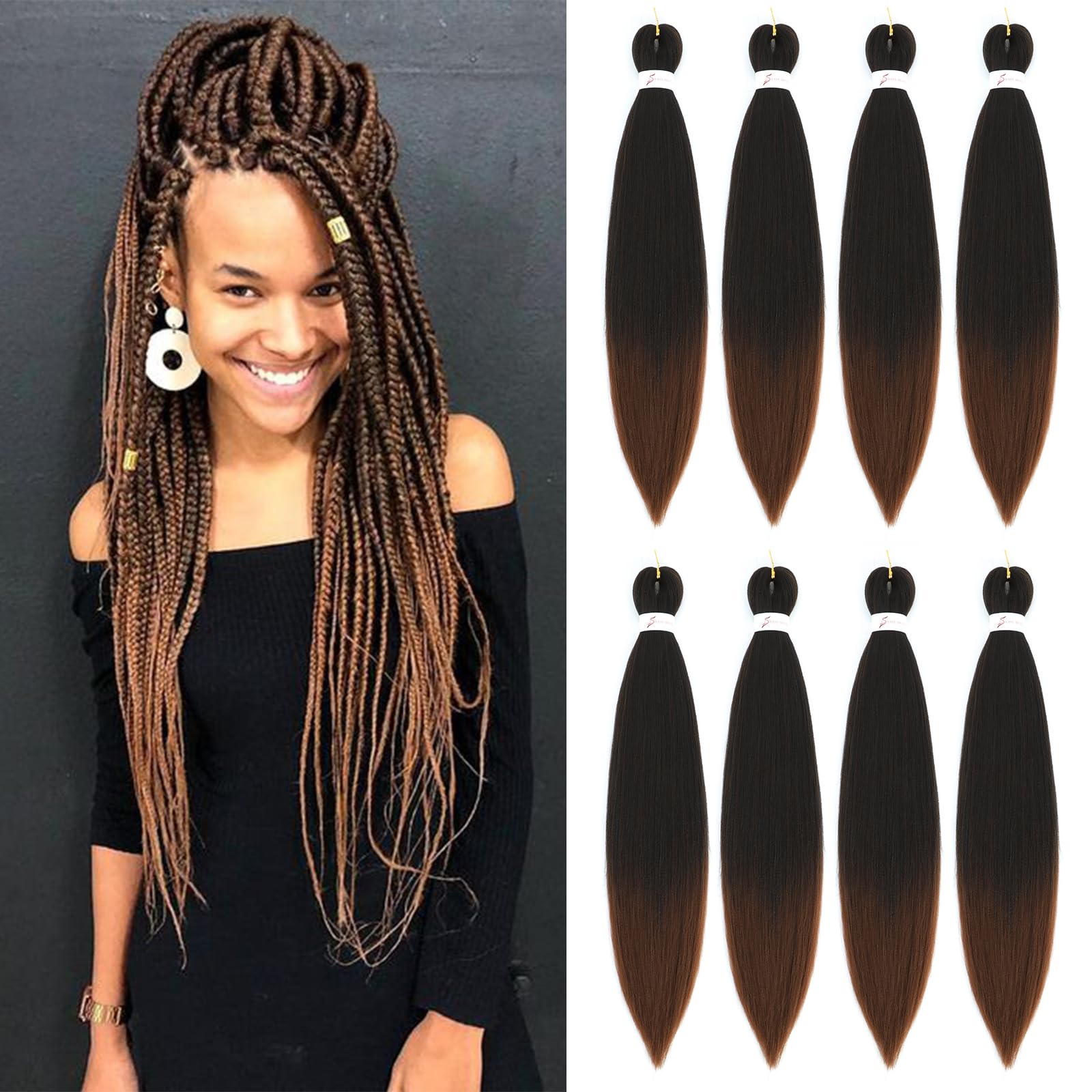 Amazon.com : Ombre Braiding Hair Pre Stretched 24 Inch 8  display picture 1