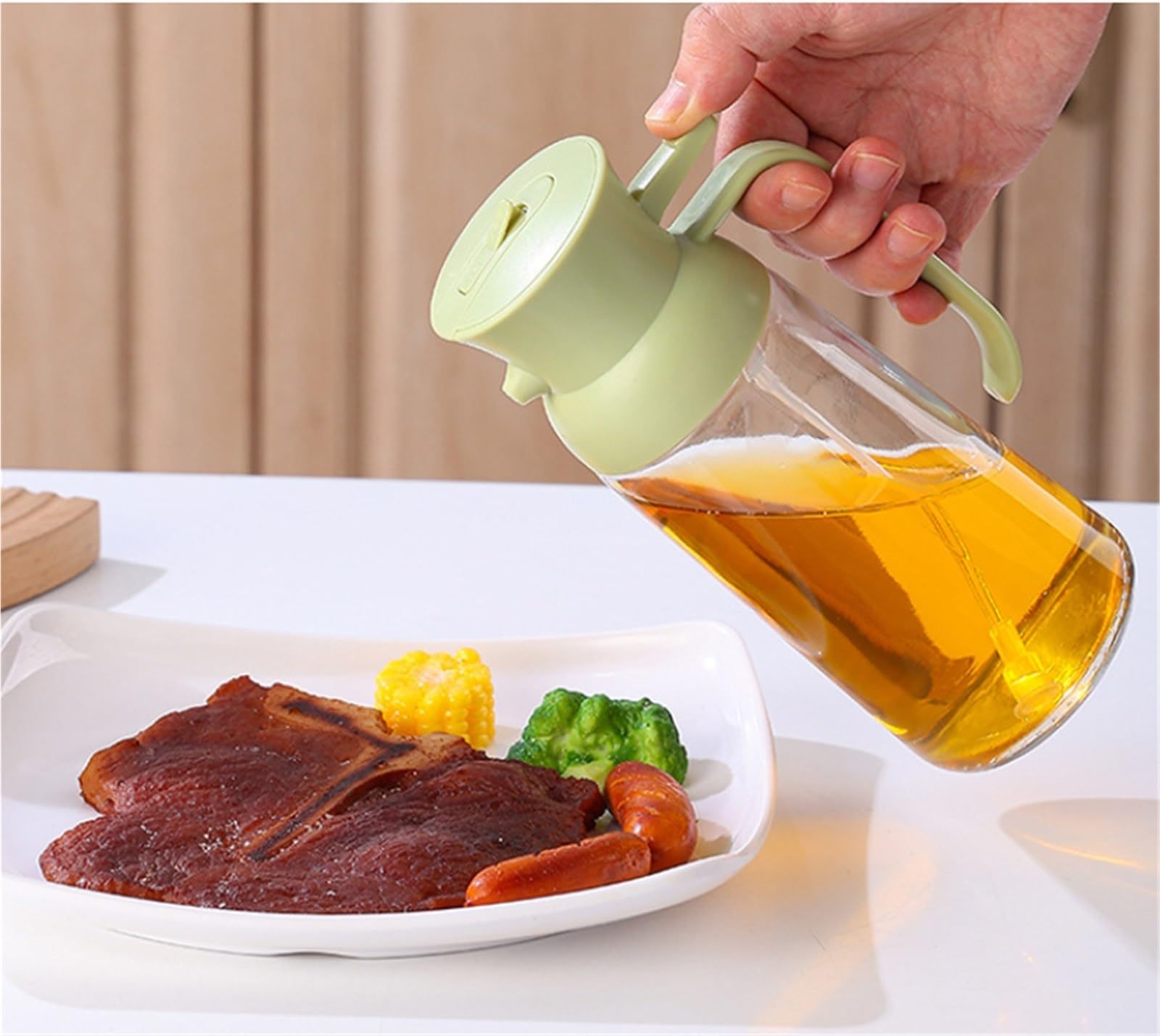 Ölsprüher Für Speiseöl Olivenöl-Sprüher Öffnet Und Schließt Automatisch For Kochen Grillen Grillen Küche(Grün)