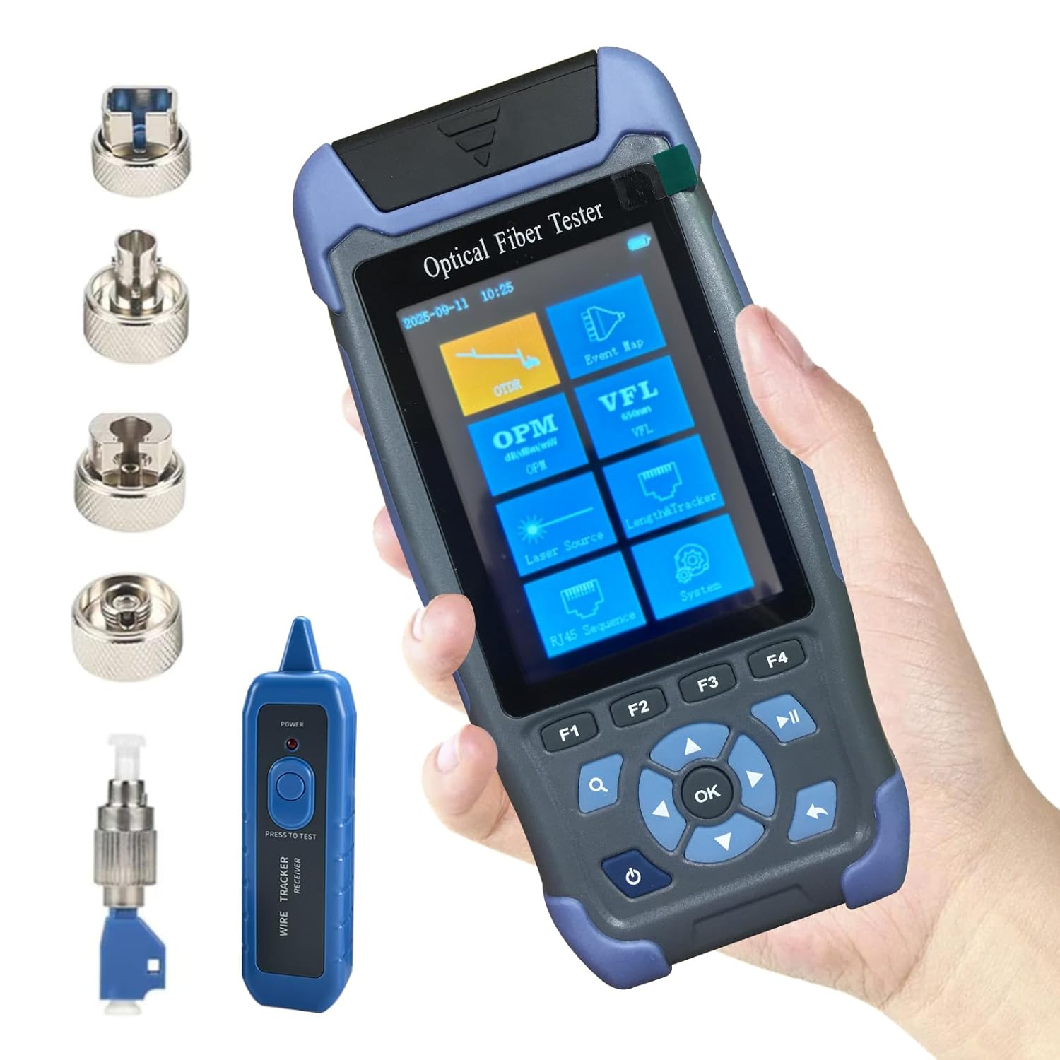 OTDR NK-3200D Interface 9 in 1 Function 60KM 1310 1550nm Fiber Optic Tester with SC/FC/ST/LC Adapter with OLS OPM VFL RJ45 Network Testing(UPC)