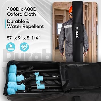 SHALL 4 Pcs Adjustable 137-290cm Plasterboard Support Props, Third Hand Tool Support System,70kg Capacity per Prop for Wall/Ceiling/Cabinet Installation, Anti-Slip Rotating Pad