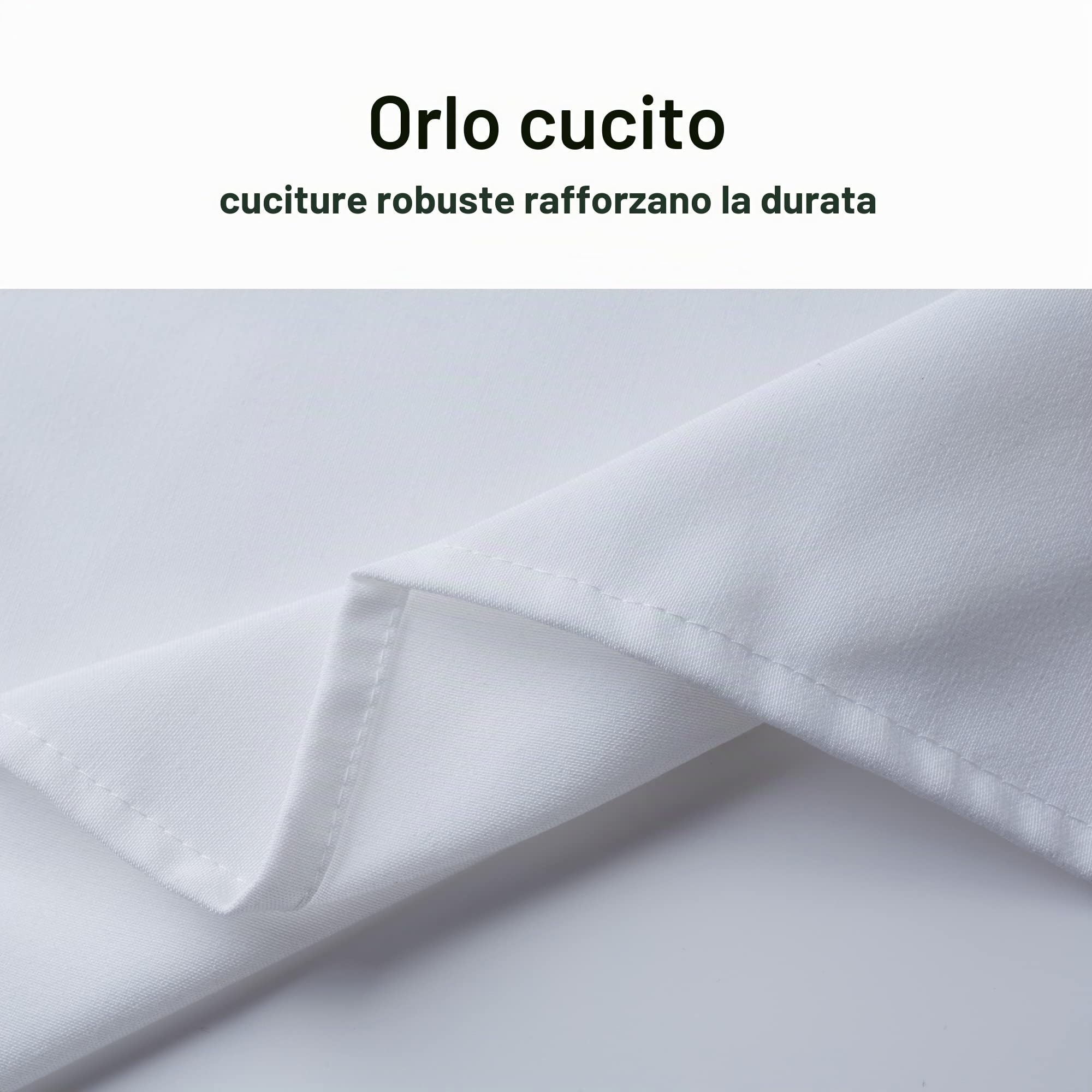 Tovaglia, Bianco, 132x290cm, Rettangolare, Antimacchia, Lavabile e Riutilizzabile per Hotel, Ristoranti, Matrimoni, Feste
