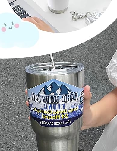 Miniatura 7 de Vaso de doble pared aislado al vacío de acero inoxidable con popote y tapa, soporta frío hasta 24 horas (negro)