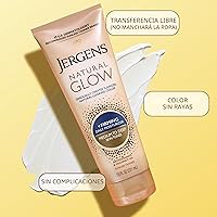 Vista 7 de Jergens Glow natural + reafirmante, Tanner, Tanner sin sol para tono de piel mediano a profundo, Loción corporal de reafirmación contra celulitis