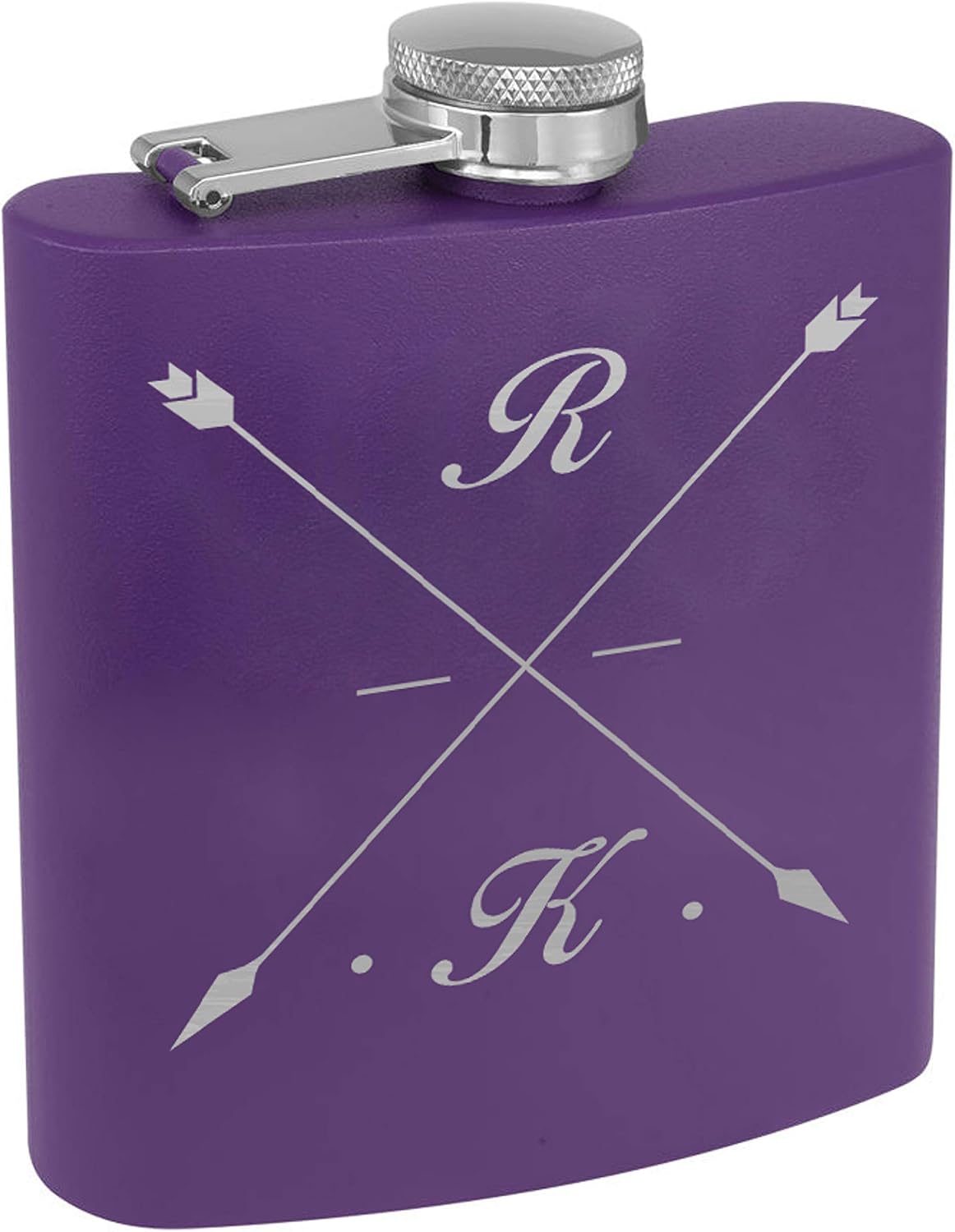 Personalized Stainless Steel Flask - Crosshair (Purple)