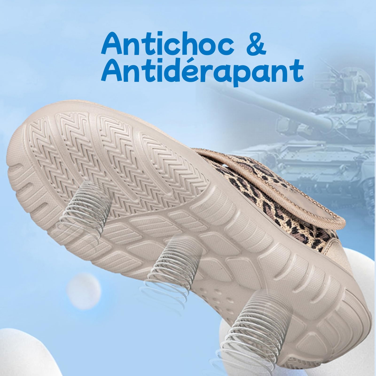 Zapatos ortopédicos para caminar para mujeres y hombres, tenis de trabajo de punta ancha con ajuste ajustable, zapatos casuales sin cordones para juanetes y empeine alto, leopardo, 39.5 EU