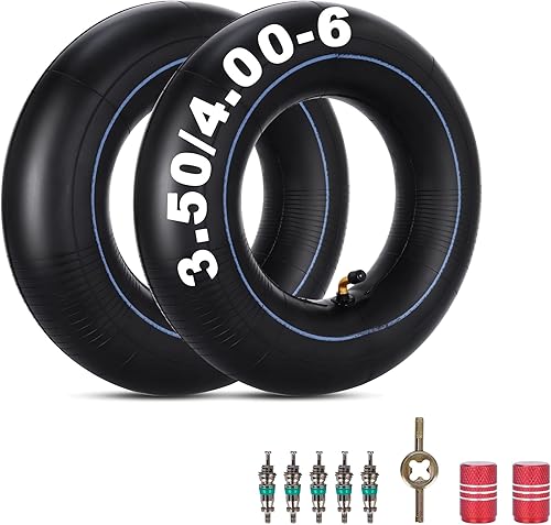 RUTU 4.00-6 Tubo 4.103.50-6 Tubo interior resistente con vástago de válvula doblado TR87 de repuesto para Go Kart, carretilla, ATV, cortacésped,