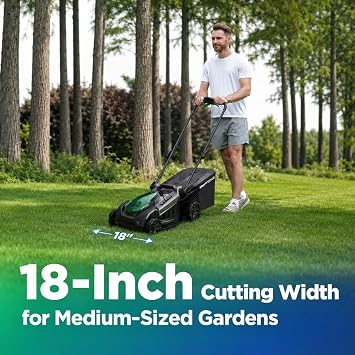18 40V Max Brushless Cordless Electric Lawn Mower