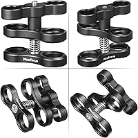 Vista 3 de MINIFOCUS Soporte de abrazadera de bola de aluminio de 1 pulgada para sistema de bandeja de brazos de luz de buceo subacuático, cámara de buceo