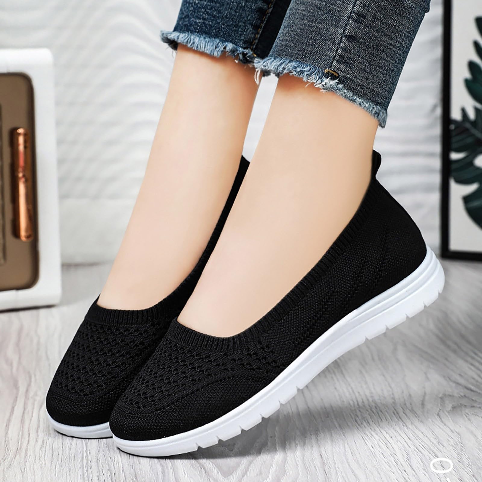 Scarpe Ortopediche Donna Comode Ortopediche Scarpe da Camminata Traspiranti Senza Lacci Slip on Sneakers Donna Running Tennis in Rete Estive Sneakers Offerta Punta Chiusa Barca Camminare Shoes