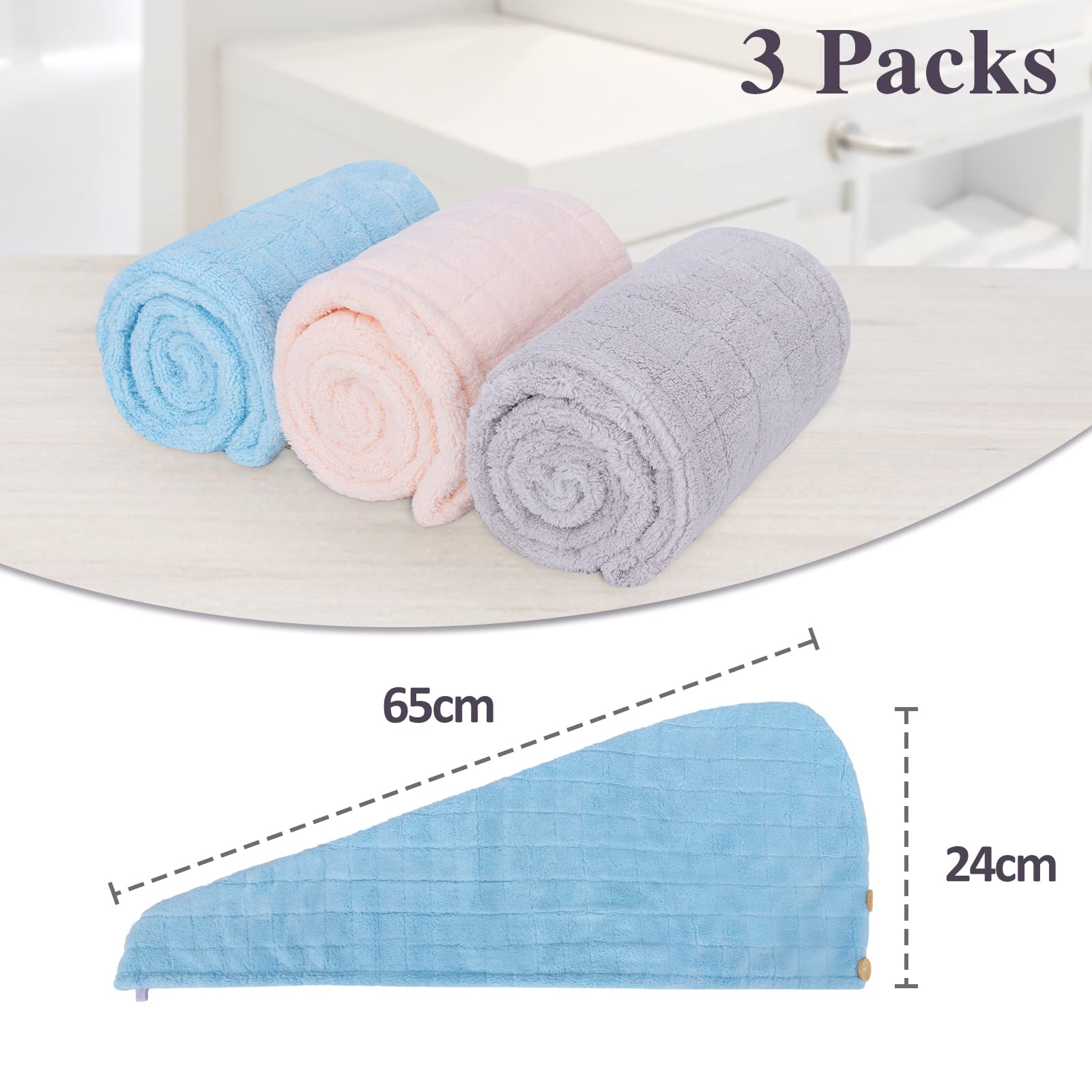 Natte Haar Drogen Handdoek 4 Pack Haar Handdoek Wrap Turban Microvezel Haar Drogen Handdoek Drogen Bad